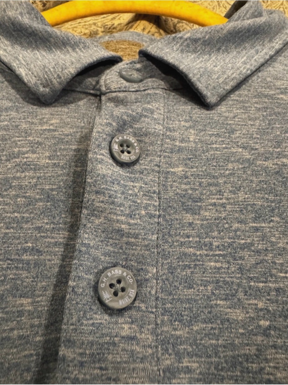 G.H. Bass & Co. Men’s XL Blue Heather Performance Polo - Picture 3 of 5